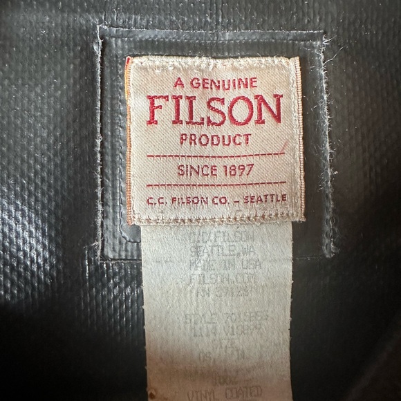 Filson Black Roll-Top Waterproof Backpack with Front Zip Pocket - Picture 8 of 8